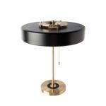 Lampe de bureau en aluminium doré et aluminium noir