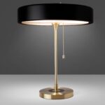 Lampe de bureau en aluminium doré et aluminium noir