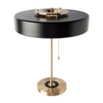 Lampe de bureau en aluminium doré et aluminium noir