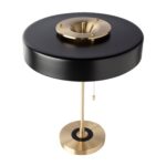 Lampe de bureau en aluminium doré et aluminium noir
