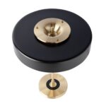 Lampe de bureau en aluminium doré et aluminium noir