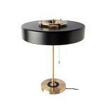 Lampada da tavolo in alluminio placcato oro e alluminio nero