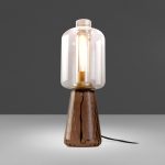 Smoke effect tempered glass table lamp