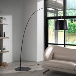 Floor lamp in black stainless steel