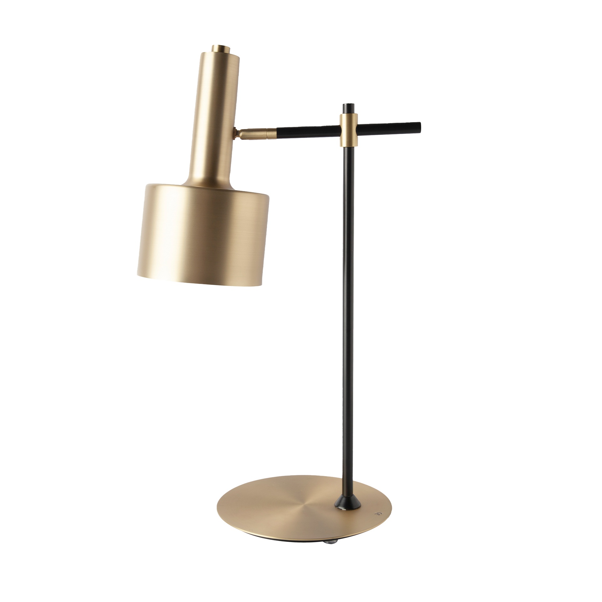 Lámpara sobremesa aluminio dorado y acero negro Lámpara sobremesa aluminio dorado y acero negro