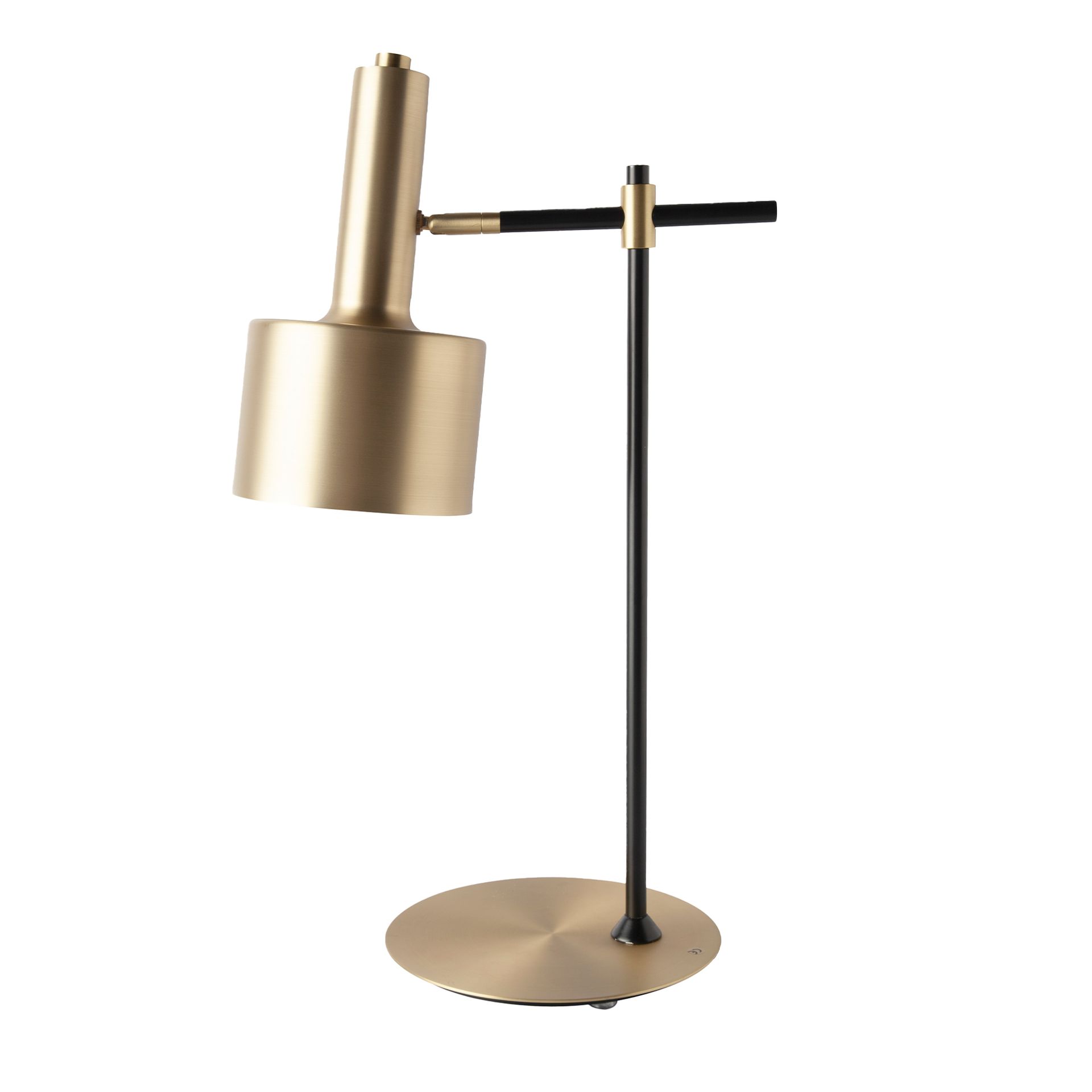 Lámpara sobremesa aluminio dorado y acero negro Lámpara sobremesa aluminio dorado y acero negro