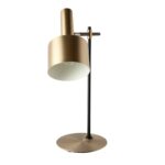 Lámpara sobremesa aluminio dorado y acero negro
