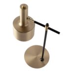 Lámpara sobremesa aluminio dorado y acero negro