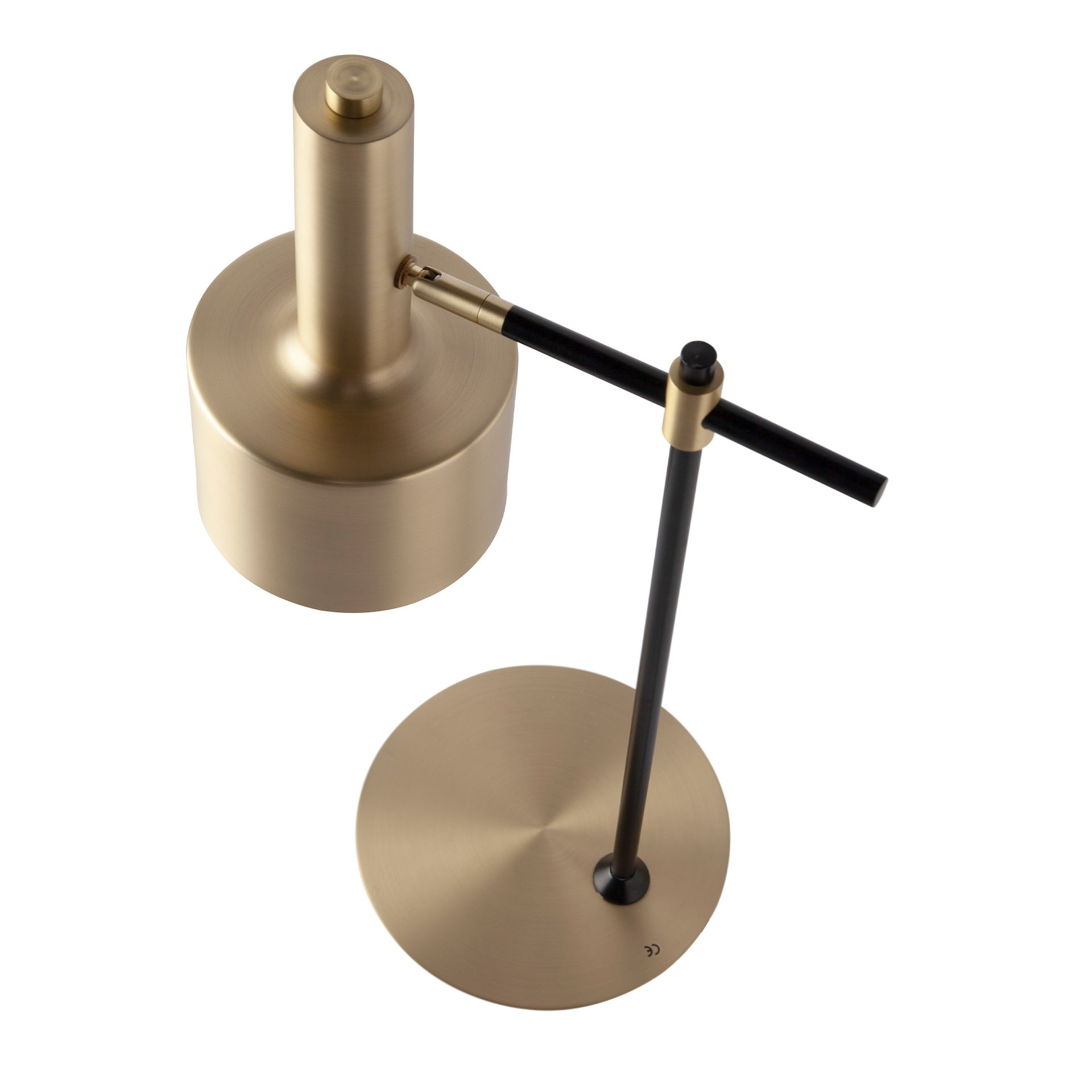 Lámpara sobremesa aluminio dorado y acero negro Lámpara sobremesa aluminio dorado y acero negro
