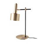 Table lamp in gold-plated aluminium and black steel