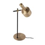 Table lamp in gold-plated aluminium and black steel