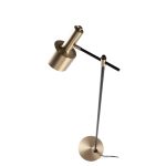 Floor lamp in gold-plated aluminium and black steel