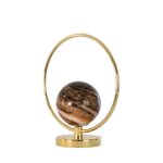 Patterned glass and gold-coloured steel table lamp