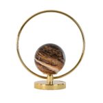Patterned glass and gold-coloured steel table lamp
