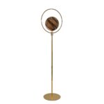 Patterned glass and gold-coloured steel floor lamp