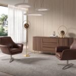 Patterned glass and gold-coloured steel floor lamp