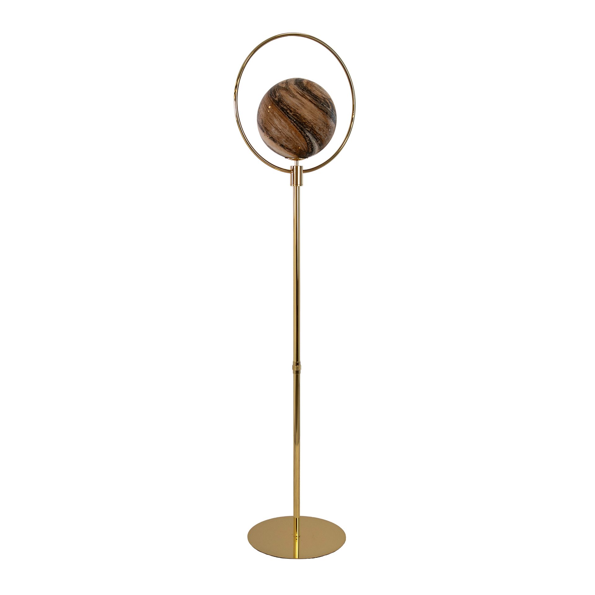 Patterned glass and gold-coloured steel floor lamp Patterned glass and gold-coloured steel floor lamp