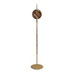 Patterned glass and gold-coloured steel floor lamp
