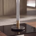 Glass and porcelain marble table lamp