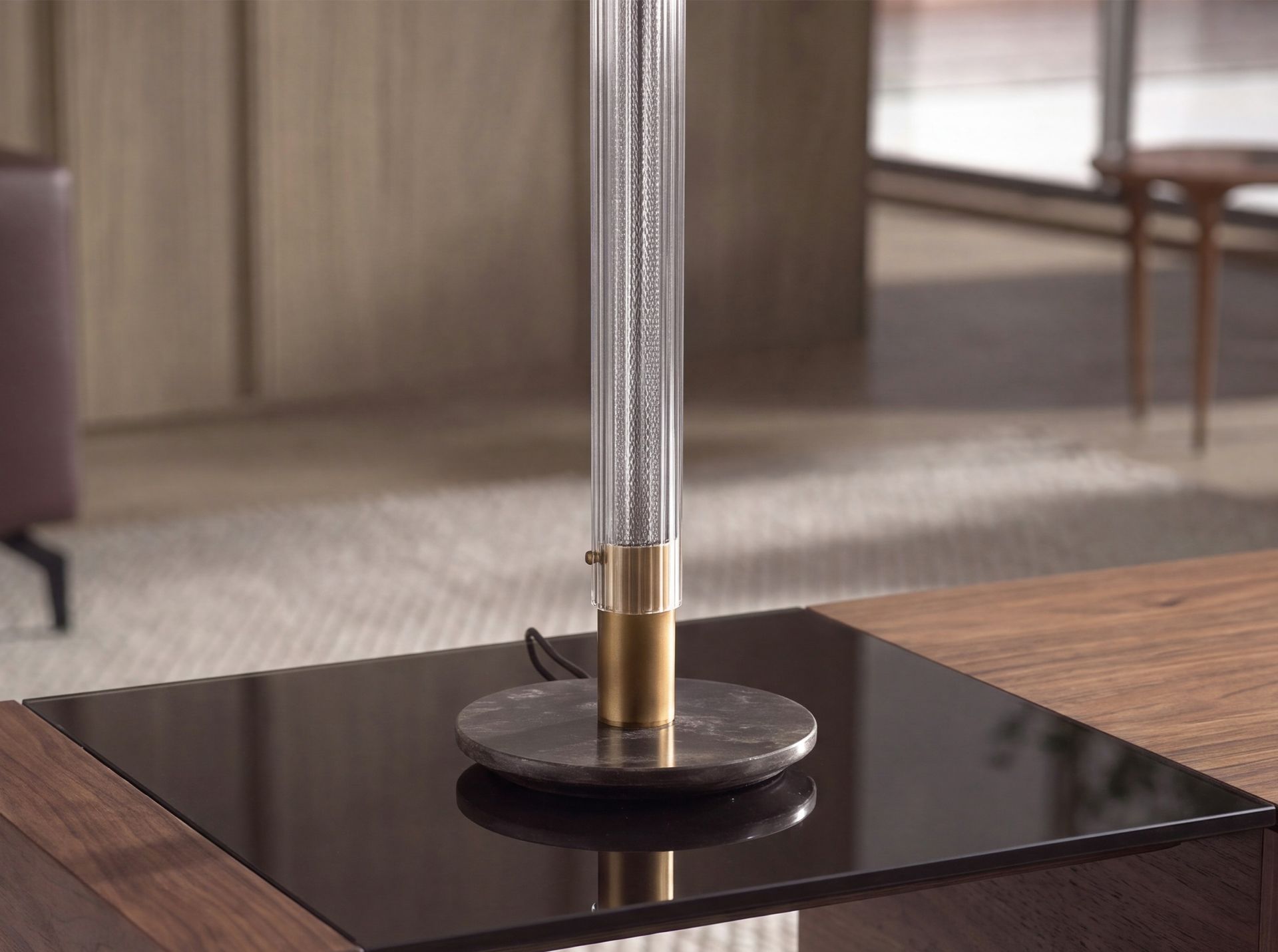 Glass and porcelain marble table lamp Glass and porcelain marble table lamp