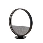 Grey textured glass and black aluminium table lamp