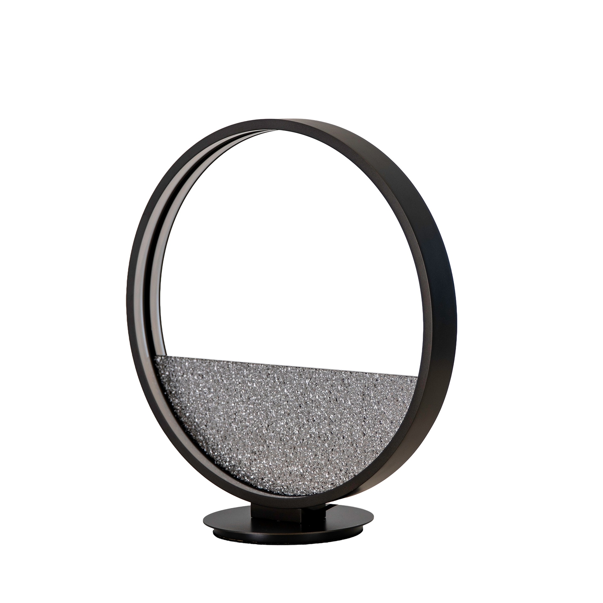 Grey textured glass and black aluminium table lamp Grey textured glass and black aluminium table lamp