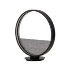 Grey textured glass and black aluminium table lamp