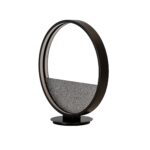 Grey textured glass and black aluminium table lamp