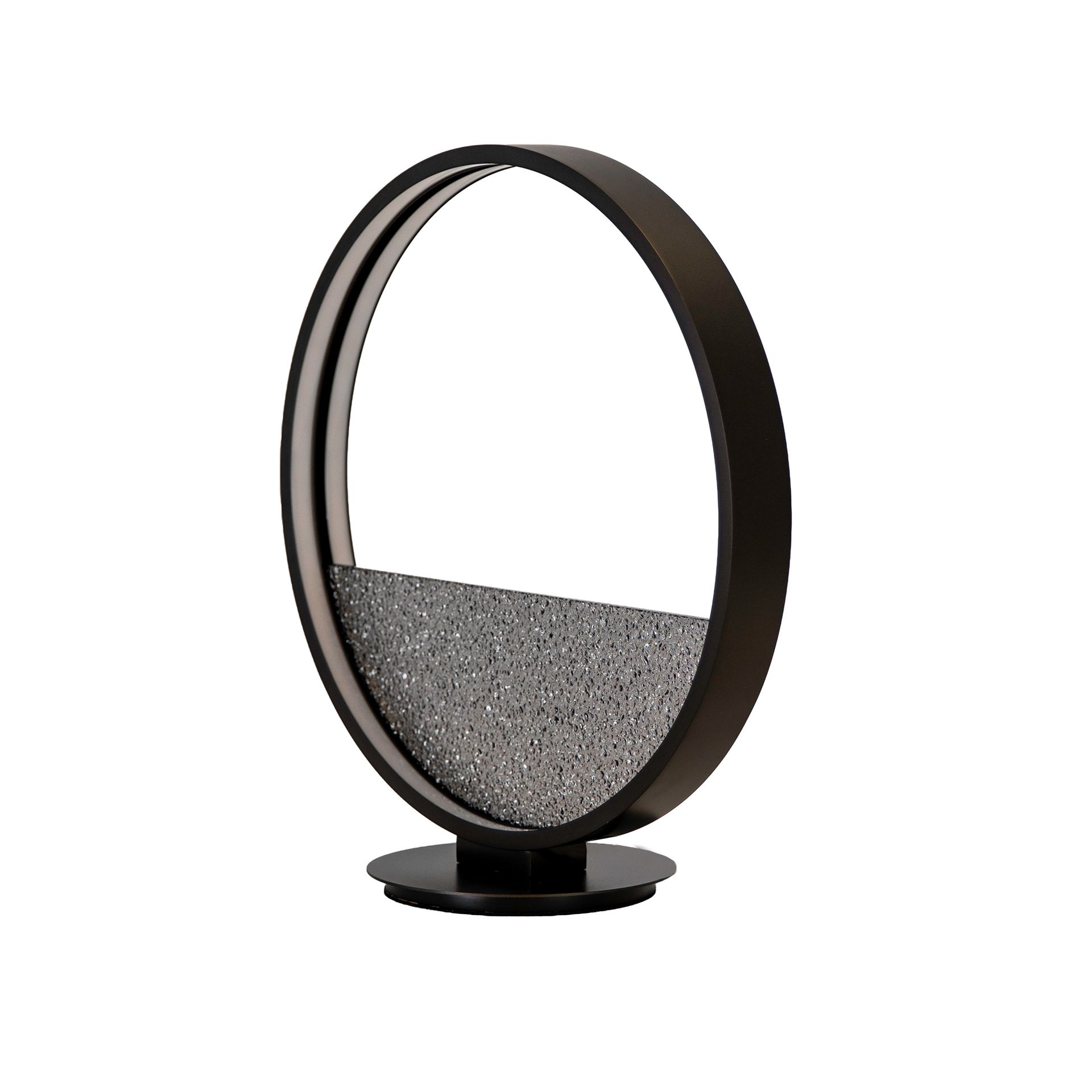 Grey textured glass and black aluminium table lamp Grey textured glass and black aluminium table lamp