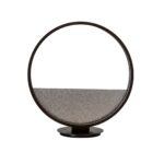 Grey textured glass and black aluminium table lamp