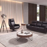 Chrome steel and black steel floor lamp
