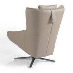 Swivel armchair with leatherette upholstered cushion