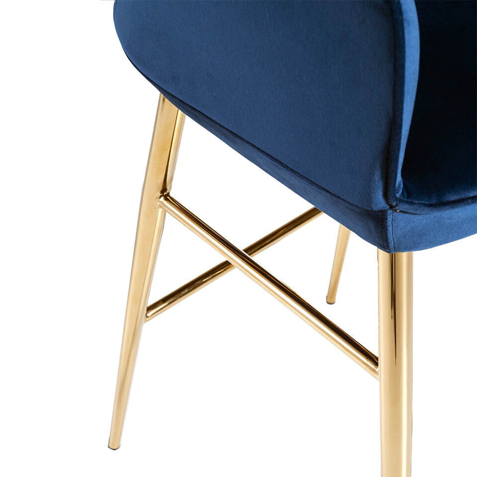 Stool upholstered in velvet touch and chrome steel legs Stool upholstered in velvet touch and chrome steel legs