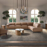 Sofá chaise longue relax modular derecho piel marrón