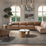 Sofá chaise longue relax modular derecho piel marrón