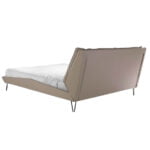 Letto rivestito in similpelle con gambe in acciaio nero