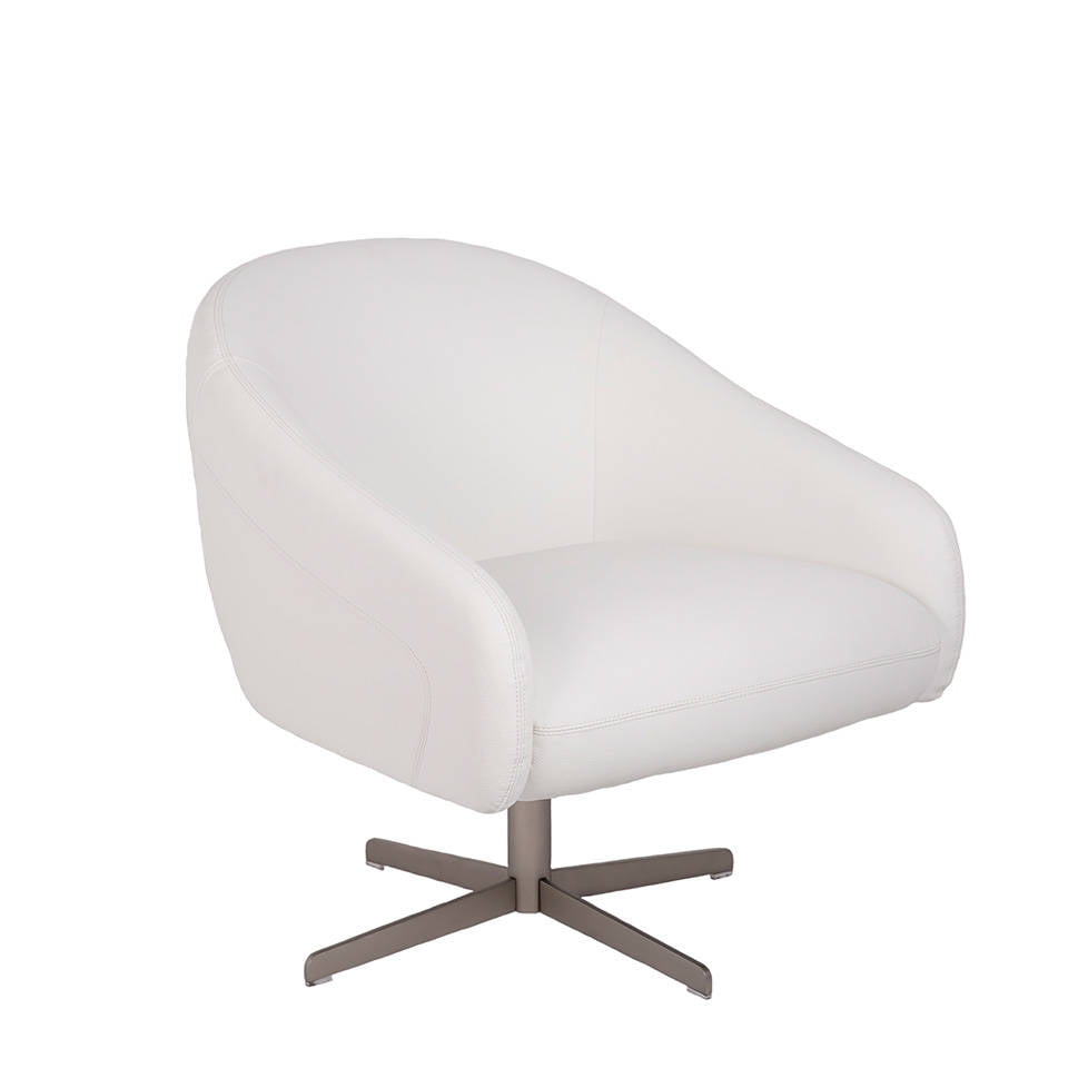 Upholstered armchair with polished stainless steel frame. Upholstered armchair with polished stainless steel frame.