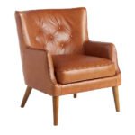 Fauteuil Chester en cuir marron