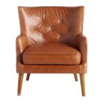 Fauteuil Chester en cuir marron