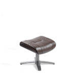 Swivel Ottoman Upholstered in Leather