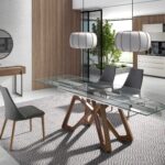 Раздвижной обеденный стол прямоугольная закаленное стекло