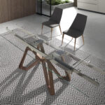 Раздвижной обеденный стол прямоугольная закаленное стекло