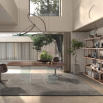 Table de salle à manger ovale en forme de tonneau en noyer et verre trempé