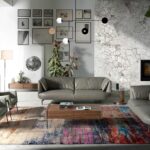Rectangular coffee table walnut and tempered glass