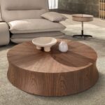 Table basse ronde en noyer