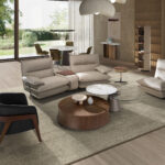Table basse ronde en noyer