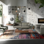 Mueble TV de madera Nogal y cristal templado