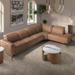 Овальная консоль из керамогранита и стали бронзового цвета