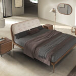 Wandspiegel ovale Halbspitze Walnuss