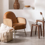 Cesta contenitore decorativa rettangolare in pelle rigenerata color sabbia con maniglie
